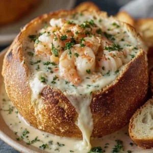 Stuffed Seafood Bread Bowl: