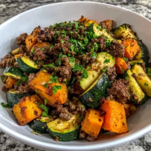 Ground Beef Zucchini Sweet Potato Skillet
